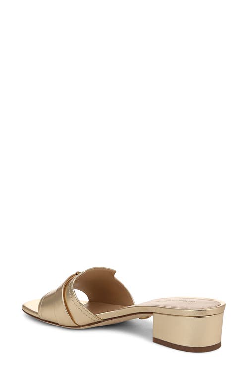 Veronica Beard Annette Metallic Medallion Mule Sandals In Pale Gold