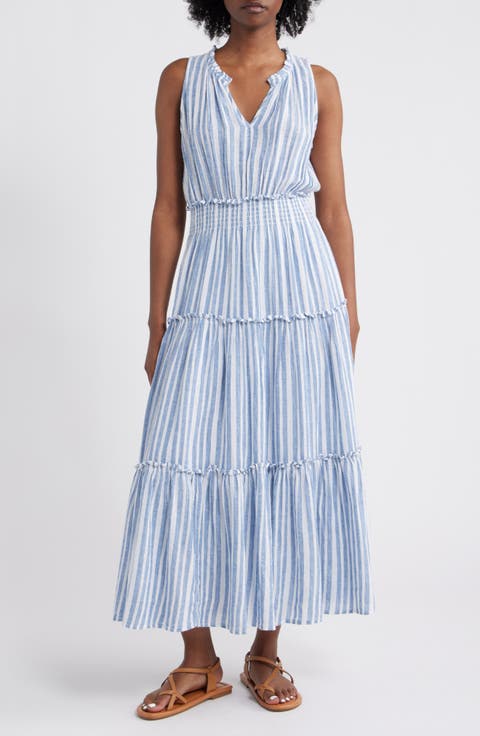 ◆Loulouseoul◆ Lily Stripe Long Dress Purple Lily Stripe Long Dress (Purple) - LOULOUSEOUL
