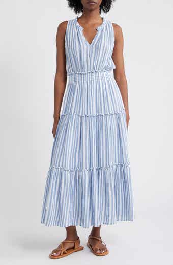Rails Loulou Stripe Sleeveless Linen Blend Maxi Dress