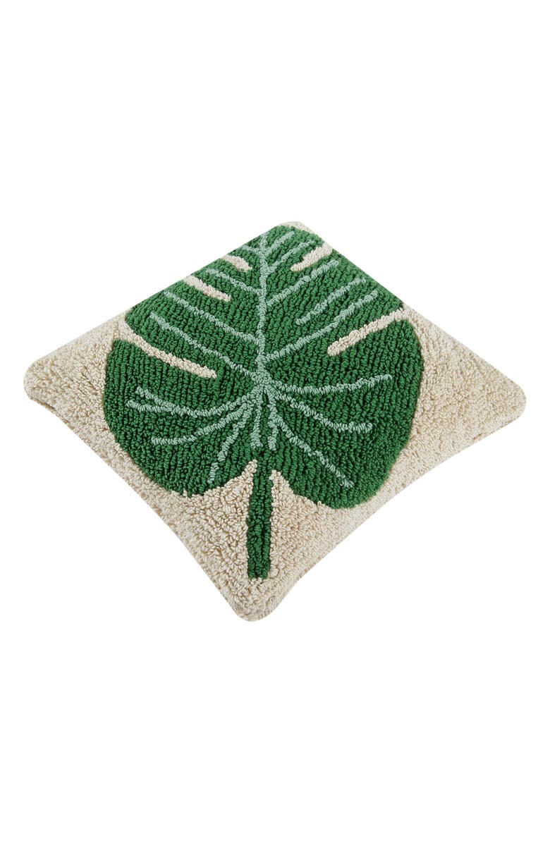 Lorena Canals Monstera Leaf Accent Pillow, Alternate, color, Natural/ Monstera Green