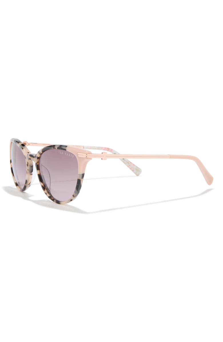 Ted Baker 52mm Round Sunglasses, Alternate, color, Ivory Tortoise