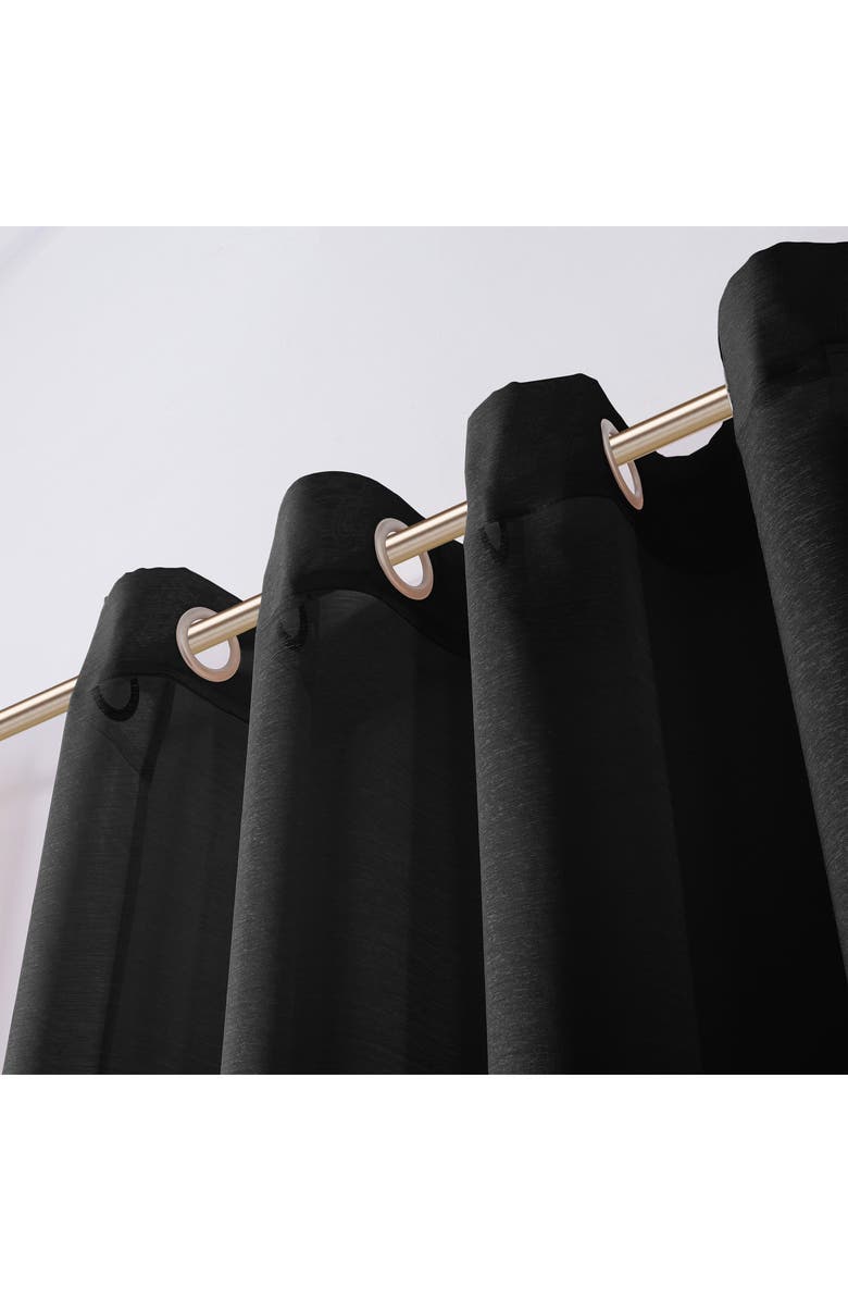 DAINTY HOME Set of 2 Sheer Curtain Panels, Alternate, color, Black