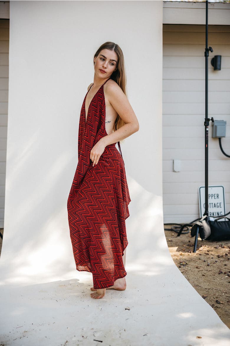 Classic Silk Dress Solstice, Alternate, color, Red