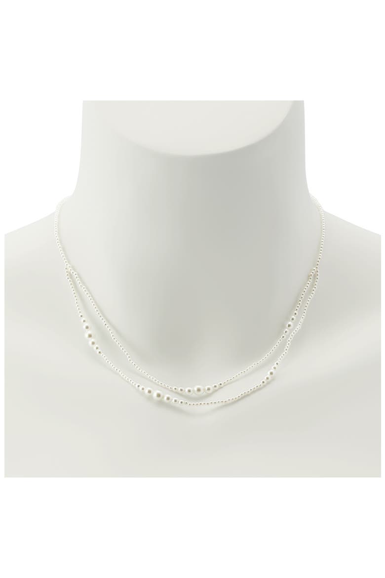 Faux Pearl Layered Necklace, Alternate, color, GOLD/ PEARL