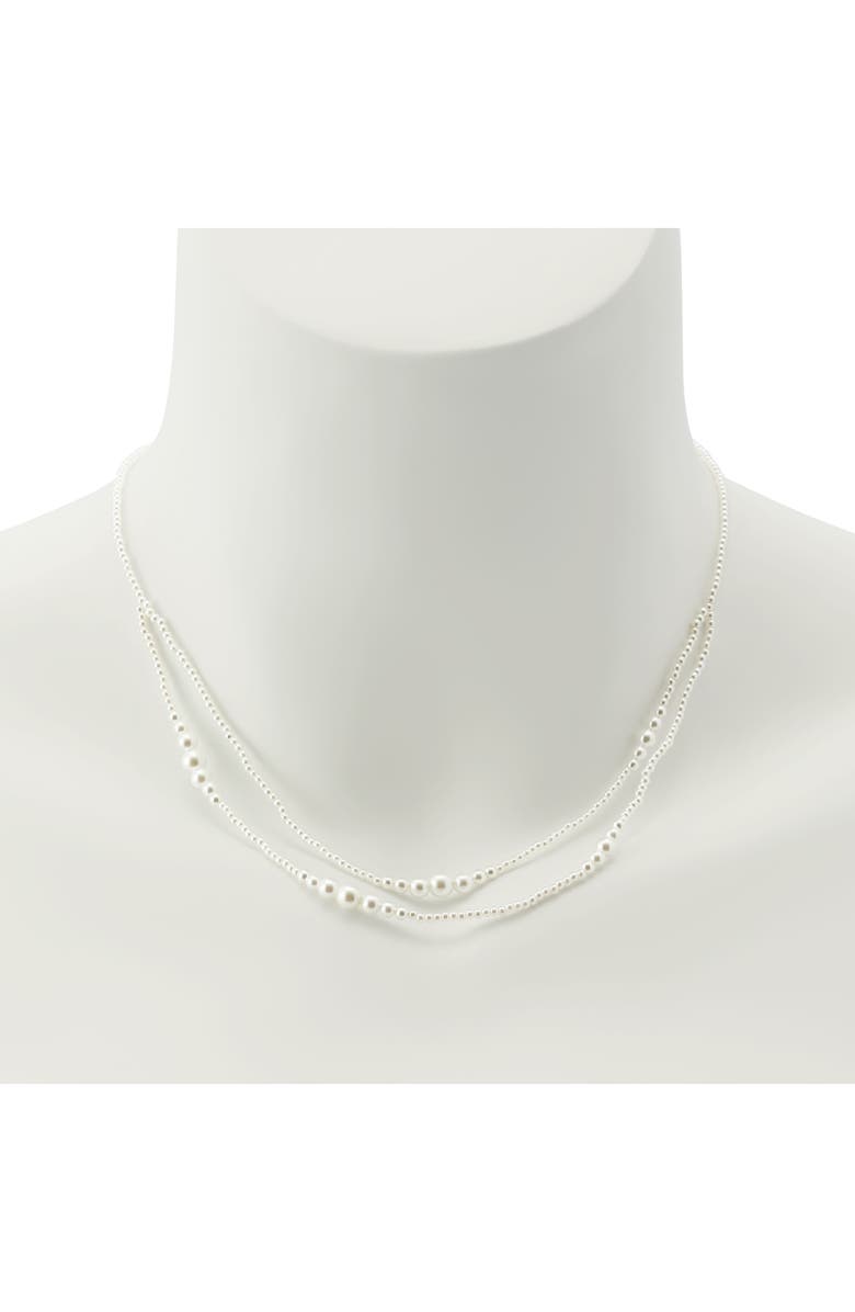AllSaints Faux Pearl Layered Necklace, Alternate, color, Gold/ Pearl
