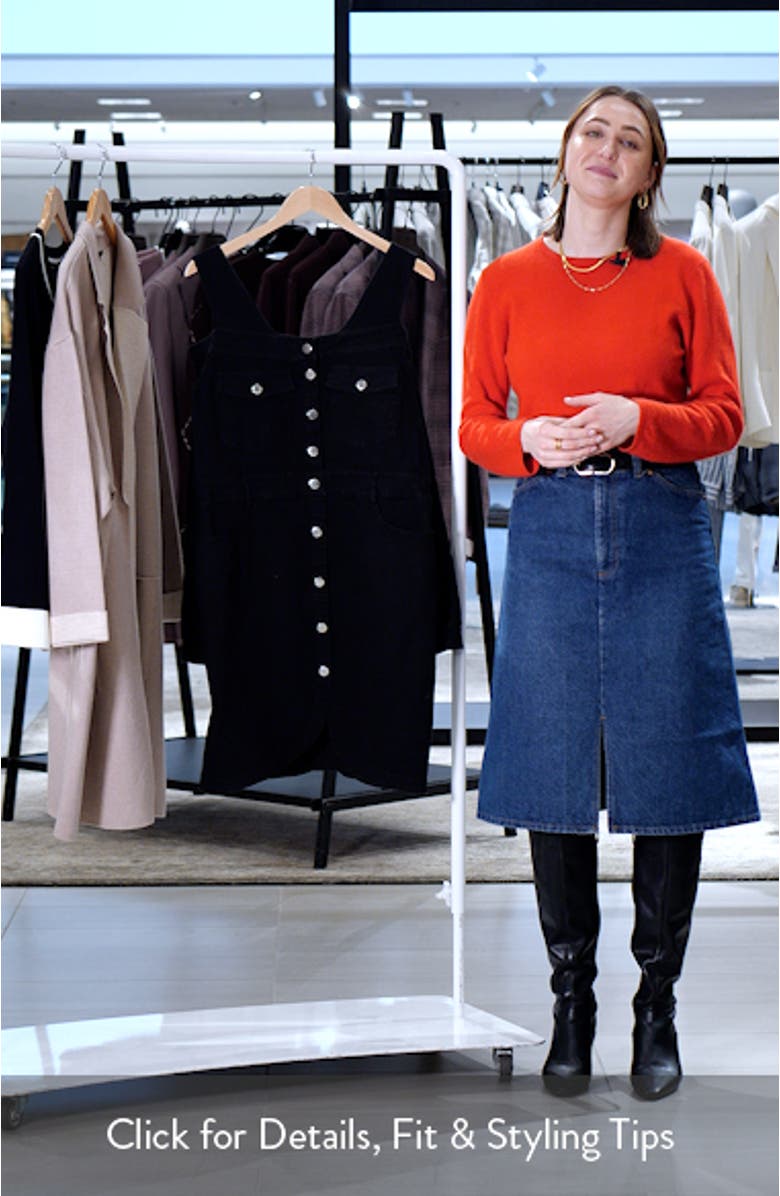 Off the Shoulder Long Sleeve Denim Dress, sales video thumbnail