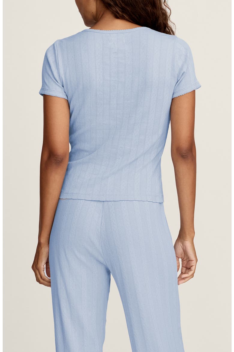 Pima Cotton Pointelle T-Shirt, Alternate, color, BLUE