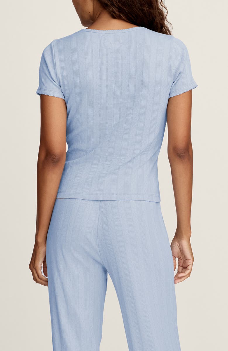 Petite Plume Pima Cotton Pointelle T-Shirt, Alternate, color, Blue