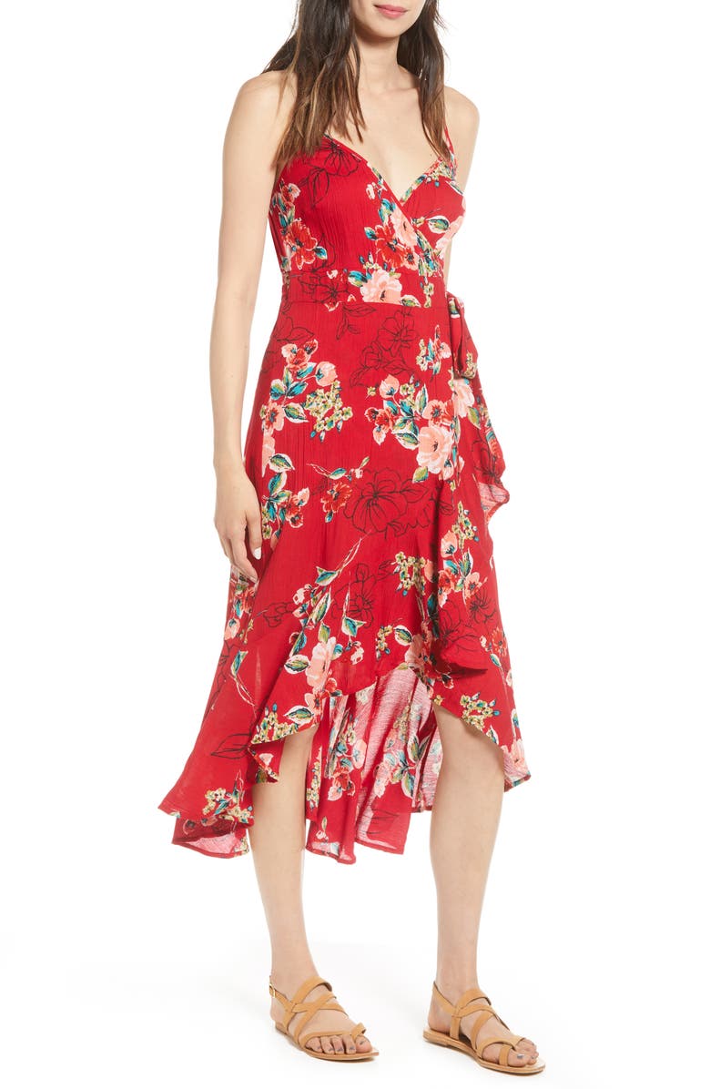 Band of Gypsies Delphine Wrap High/Low Dress, Main, color,