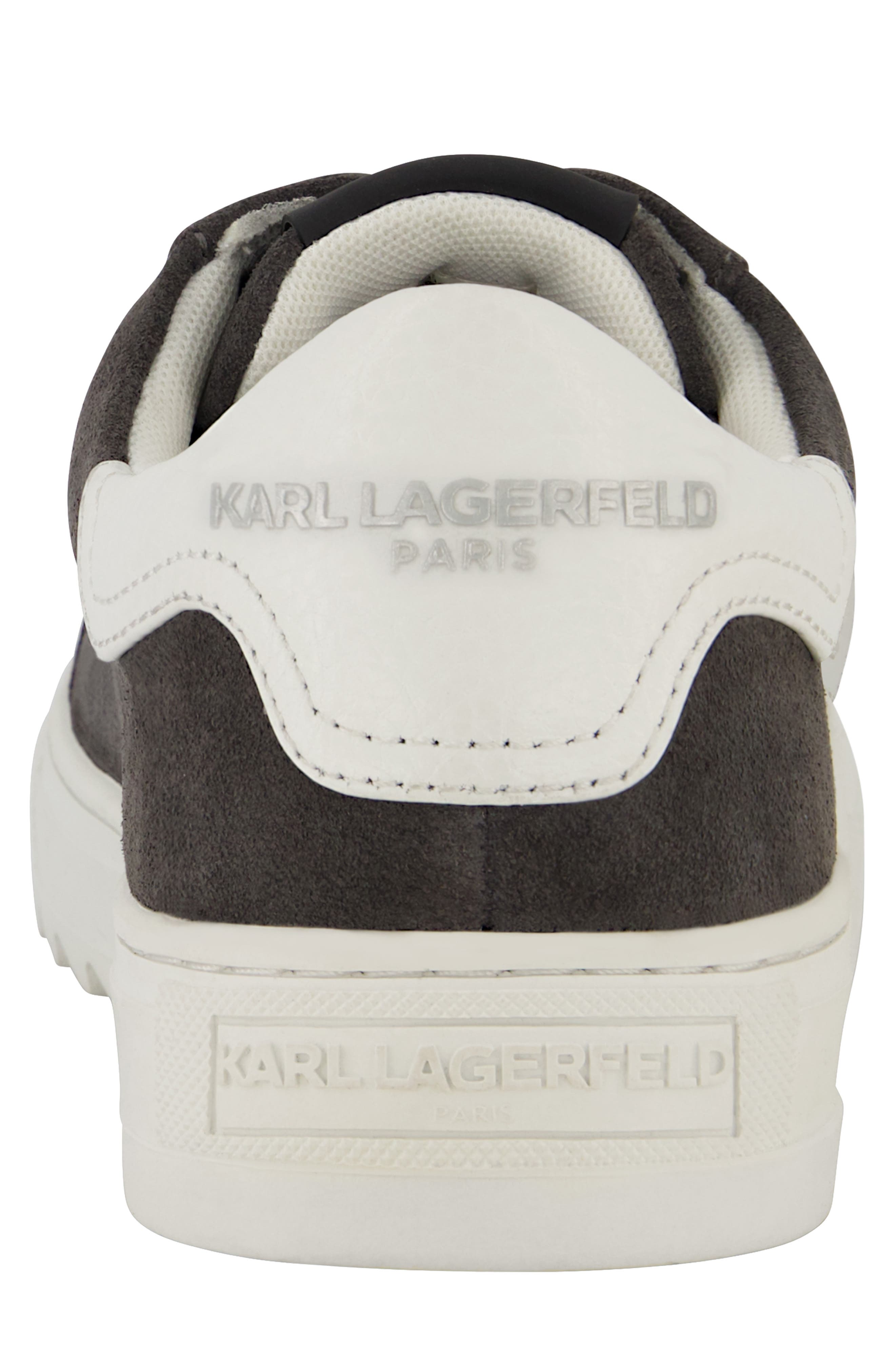 KARL LAGERFELD PARIS Plain Toe Suede Sneaker, Alternate, color, 