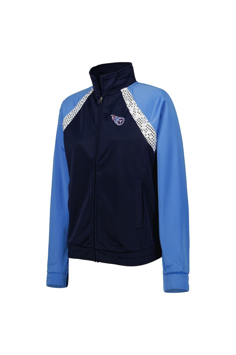 Women's G-III 4Her by Carl Banks Navy/Light Blue Tennessee Titans Confetti Raglan Full-Zip Track Jacket, Alternate, color, Navy