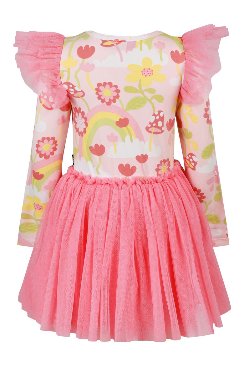 Kids' Circus Long Sleeve Frill Dress, Alternate, color, CORAL