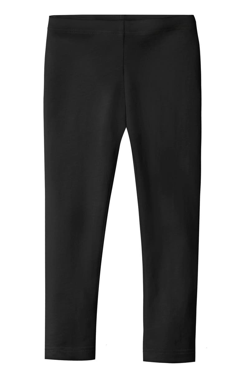 CITY THREADS Girls Soft Organic Cotton Leggings, Main, color, Black