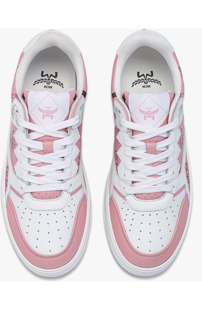 MCM Neo Terrain Sneakers in Visetos Leather Mix, Alternate, color, Soft Pink