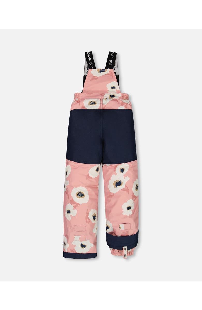 Deux par Deux Girl's Two Piece Snowsuit Allover Print Pink Printed Off White Flowers, Alternate, color, 