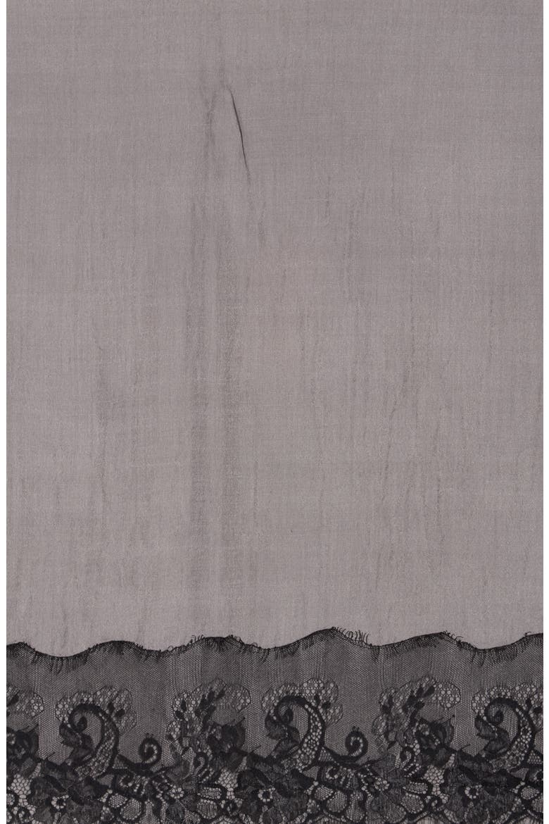 Wool Silk Blend Lace Scarf, Alternate, color, GREY/BLACK