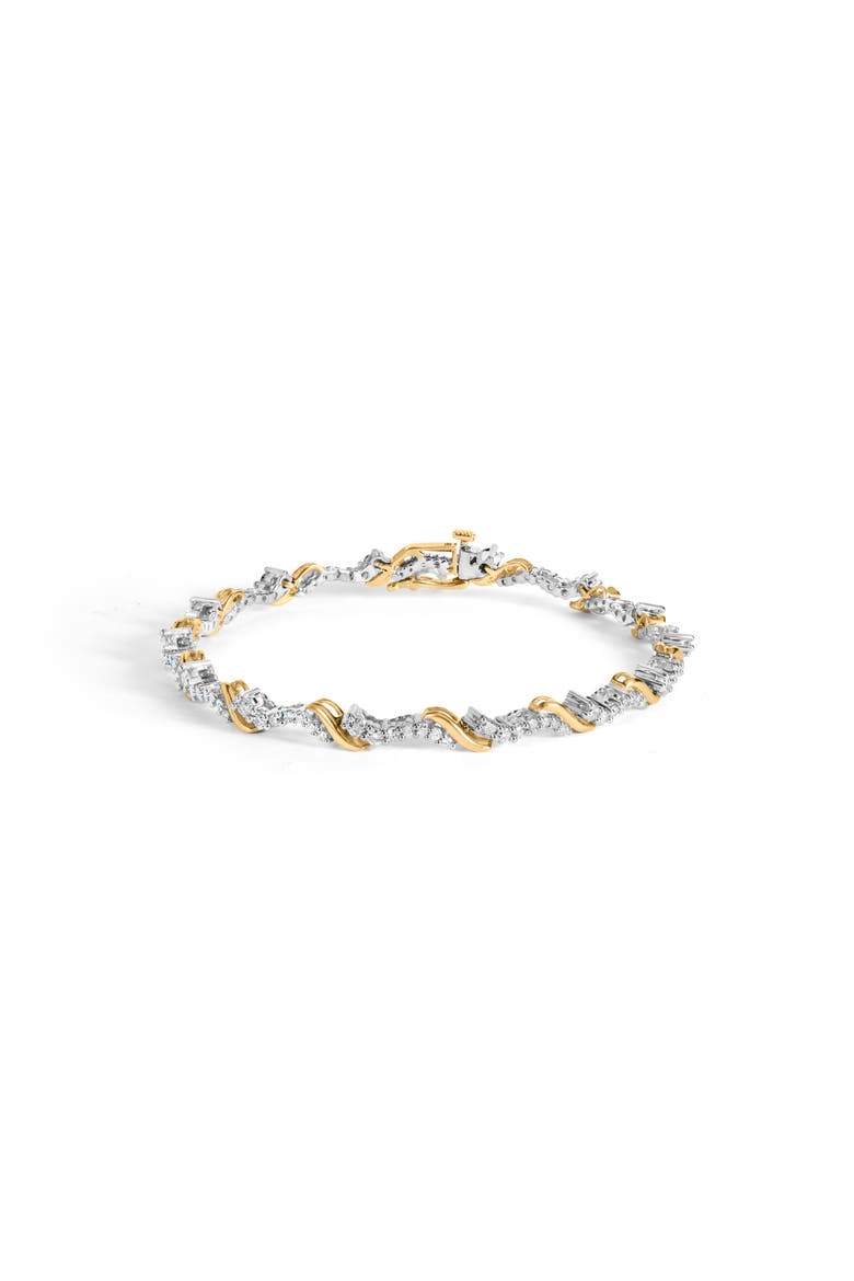 10K Yellow and White Gold 2.00 Cttw Diamond "S" Link Bracelet, Main, color, Yellow