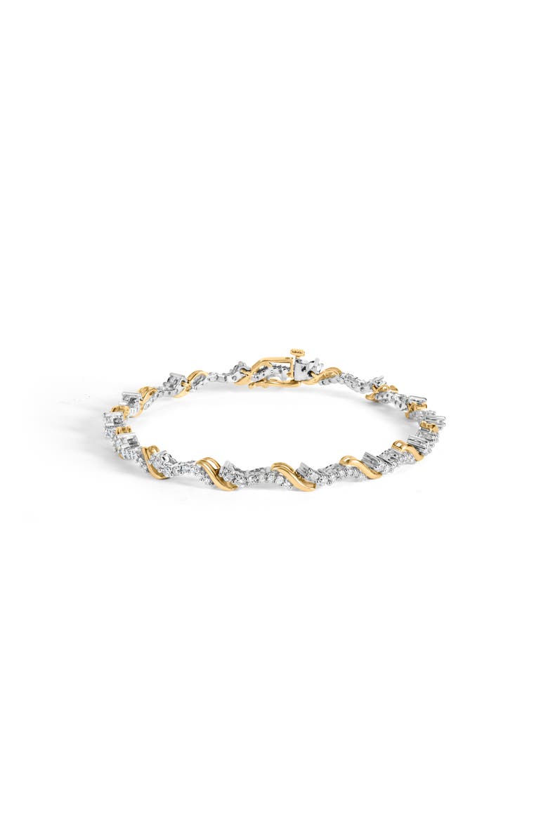 Haus of Brilliance 10K Yellow and White Gold 2.00 Cttw Diamond "S" Link Bracelet, Main, color, Yellow