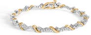 Haus of Brilliance 10K Yellow and White Gold 2.00 Cttw Diamond "S" Link Bracelet