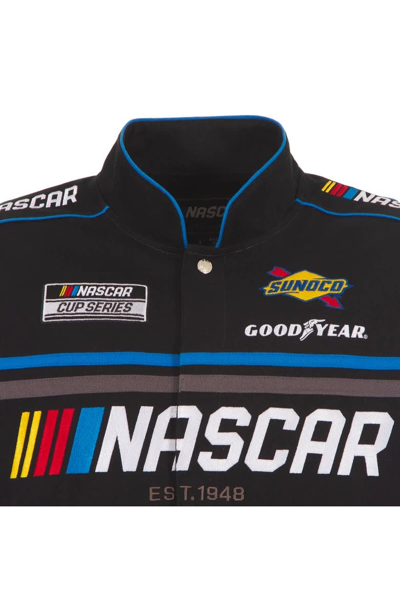 JH DESIGN Men's JH Design Black NASCAR  Full-Snap Twill Uniform Jacket, Alternate, color, Black