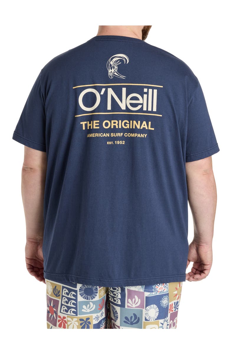 O'Neill Big & Tall Parallel Lines Graphic Tee, Main, color, Navy