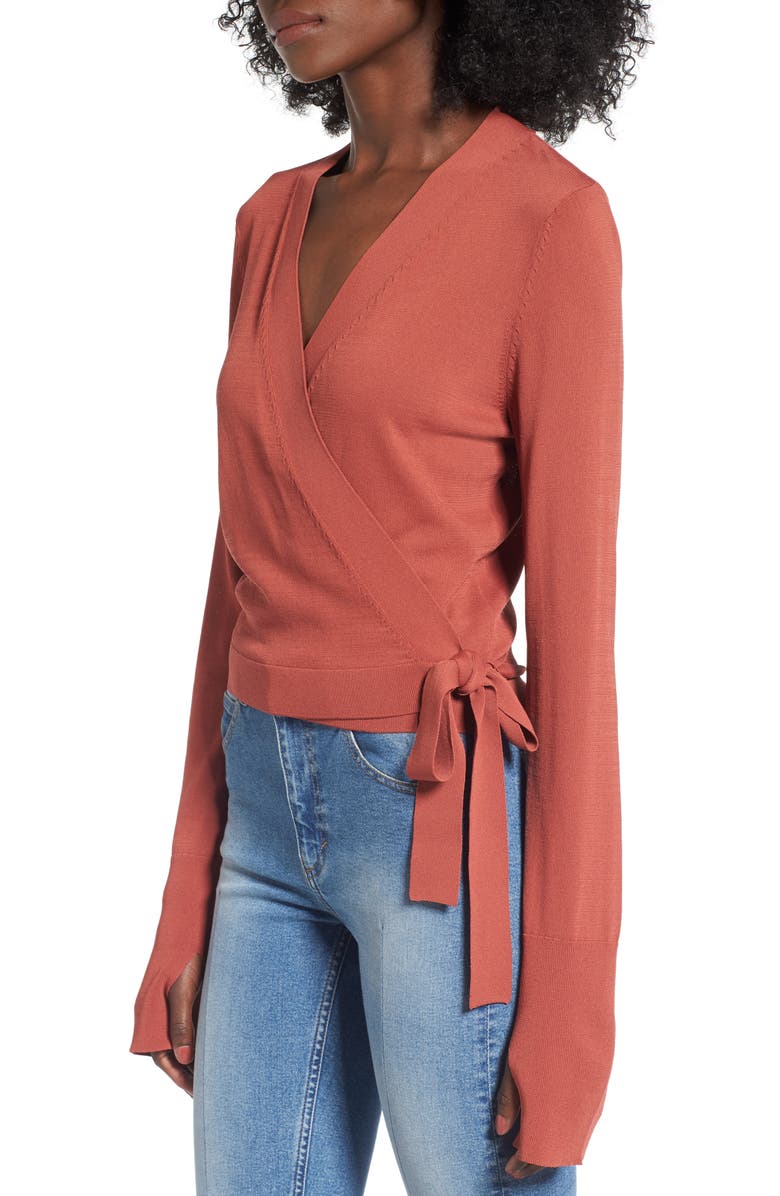 Leith Ballet Wrap Sweater, Alternate, color,