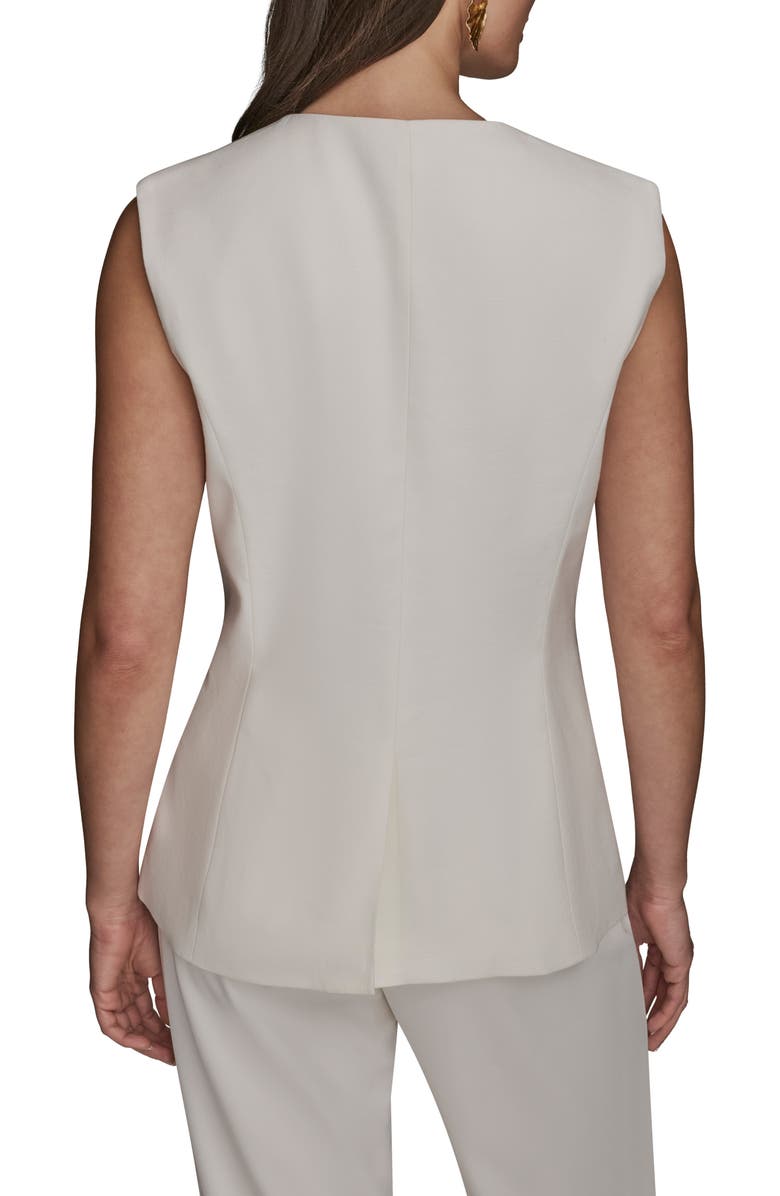 Donna Karan New York Linen Blend Vest, Alternate, color, Cream