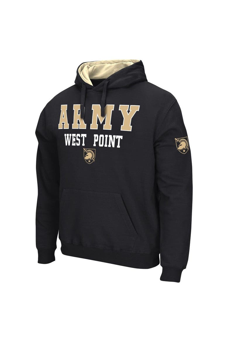 Men's Colosseum Black Army Black Knights Sunrise Pullover Hoodie, Alternate, color, Black