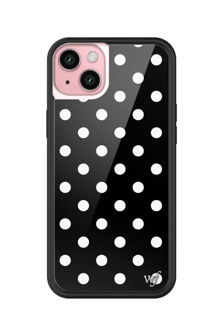 Polka Dot | Black and White iPhone Case, Alternate, color, Black