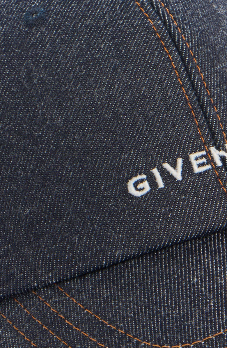Givenchy Logo Embroidered Denim Adjustable Baseball Cap, Alternate, color, Indigo Blue
