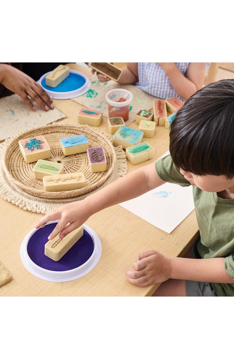 Kaplan Early Learning Company Branches and Leaves Stamps - Set of 18, Alternate, color, Multicolored