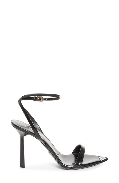 Prada Logo-detailed Leather Sandals In Black