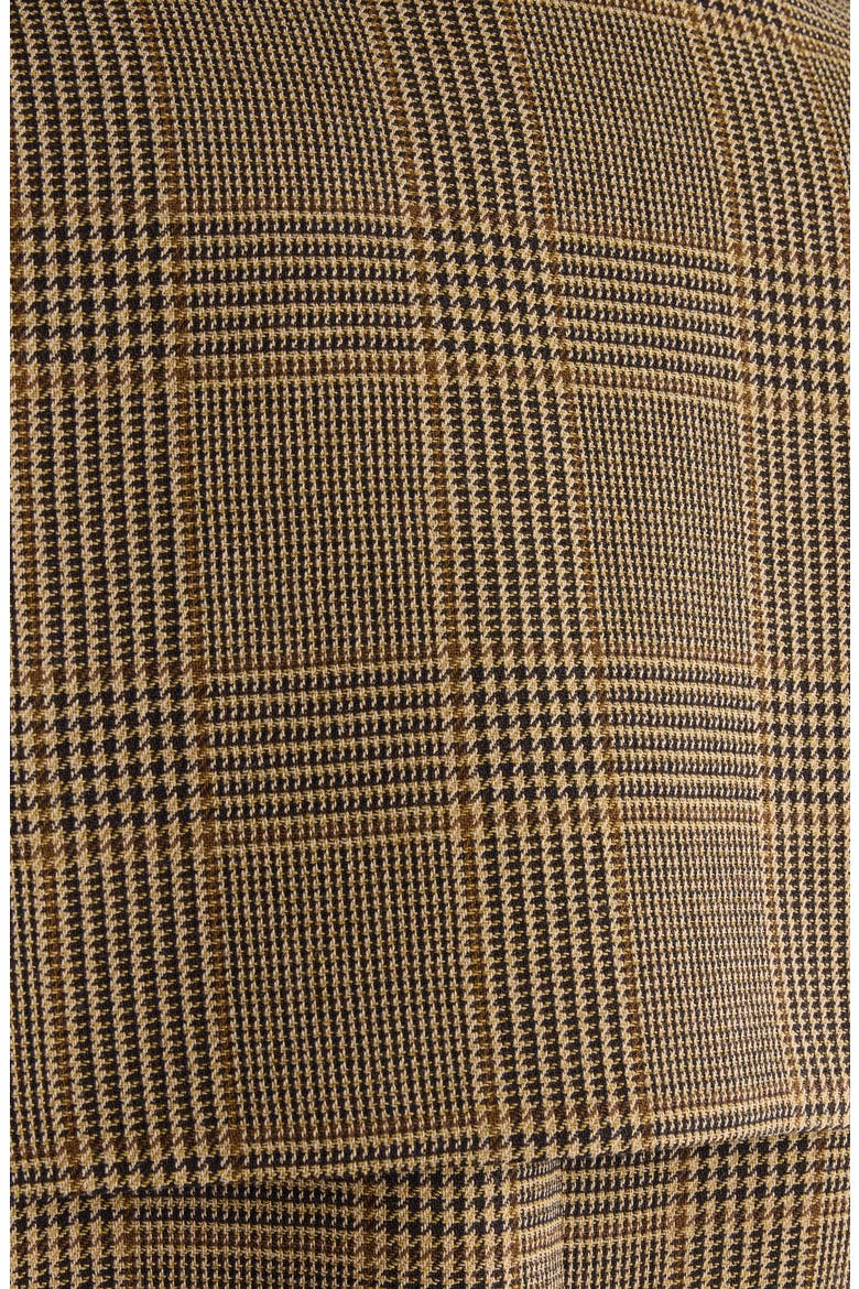 Prince of Wales Check Wool Crêpe Blazer, Alternate, color, BROWN - BLACK