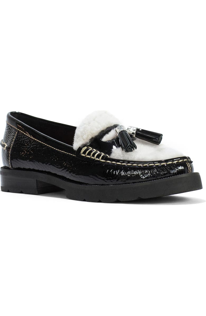 Donald Pliner Genuine Shearling Tassel Loafer, Main, color,
