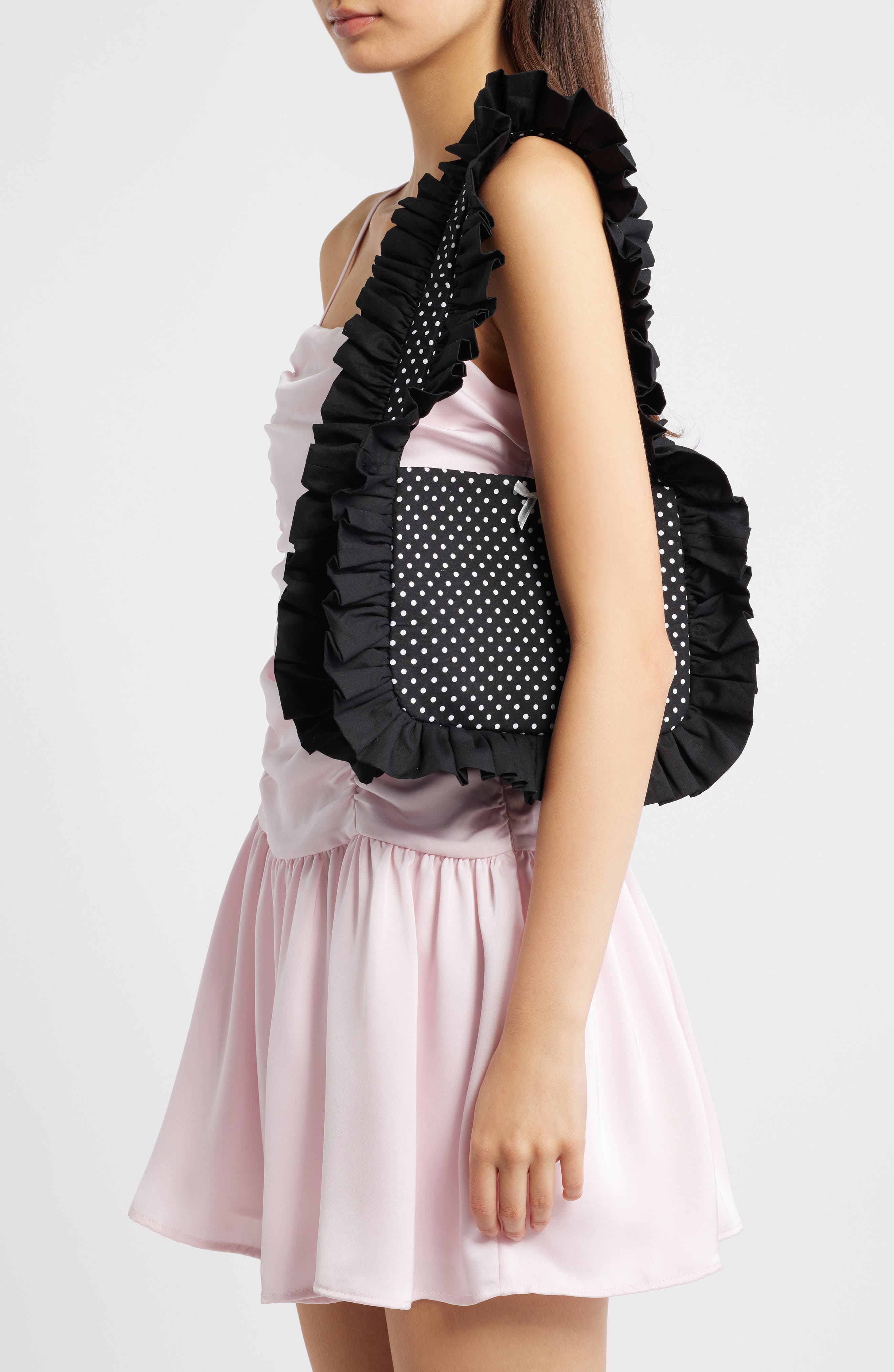 Baggy London Baguette Shoulder Bag, Alternate, color, Black White/ Bow