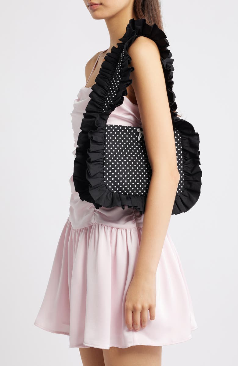 Baggy London Baguette Shoulder Bag, Alternate, color, Black White/ Bow