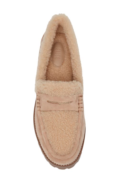 Paige Ellis Shearling Loafer In Light Tan