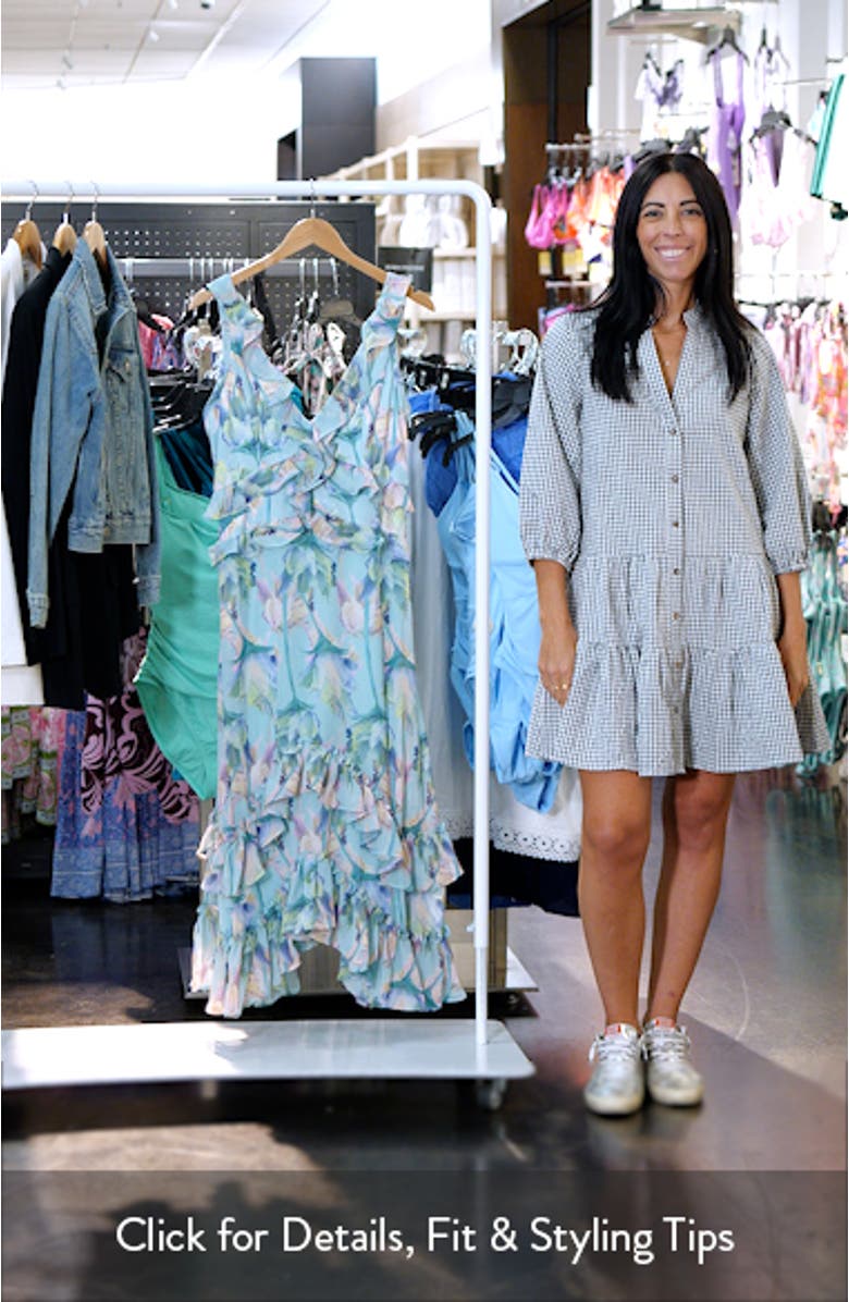 Floral Ruffle Detail Handkerchief Hem Midi Dress, sales video thumbnail