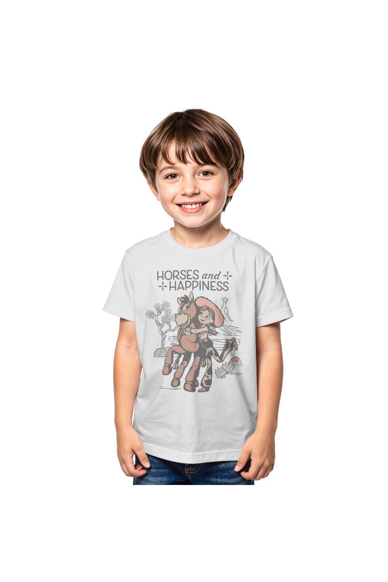 Boys' Horses And Happiness T-Shirt, Main, color, White