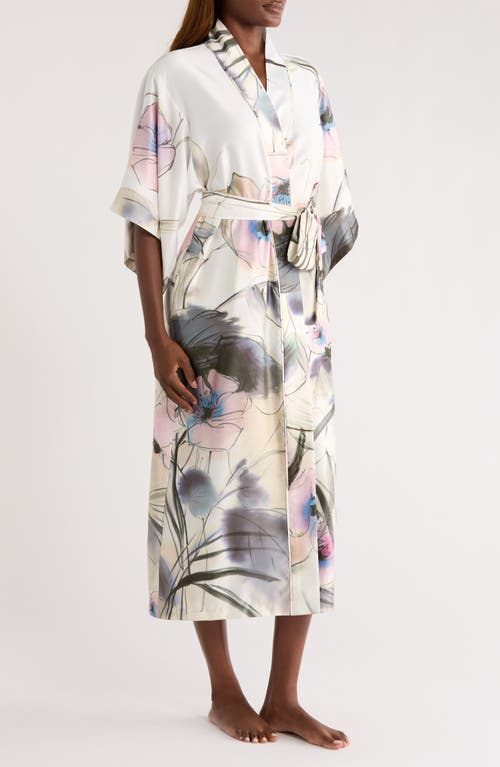 Natori Satin Robe In Multi