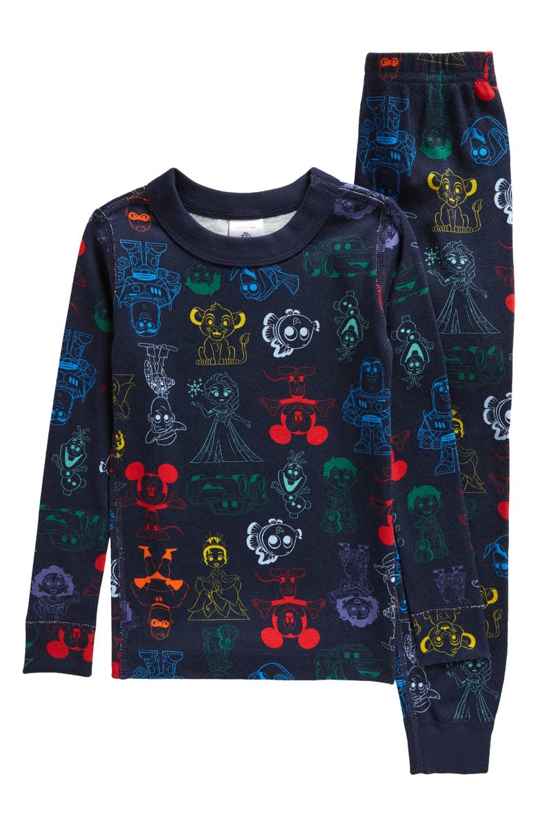 Hanna Andersson Kids' x Disney 100 Celebration Fitted Organic Cotton Two-Piece Pajamas, Main, color, 