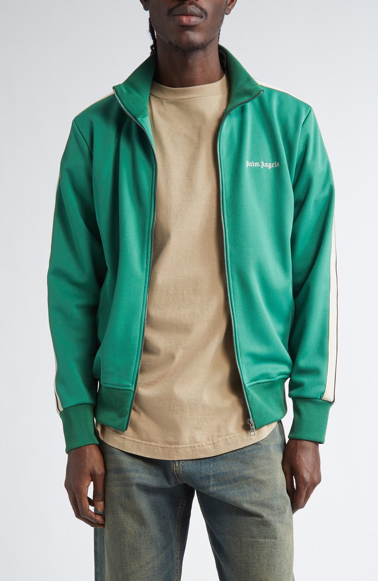 Palm Angels Classic Logo Track Jacket, Main, color, Forest Green