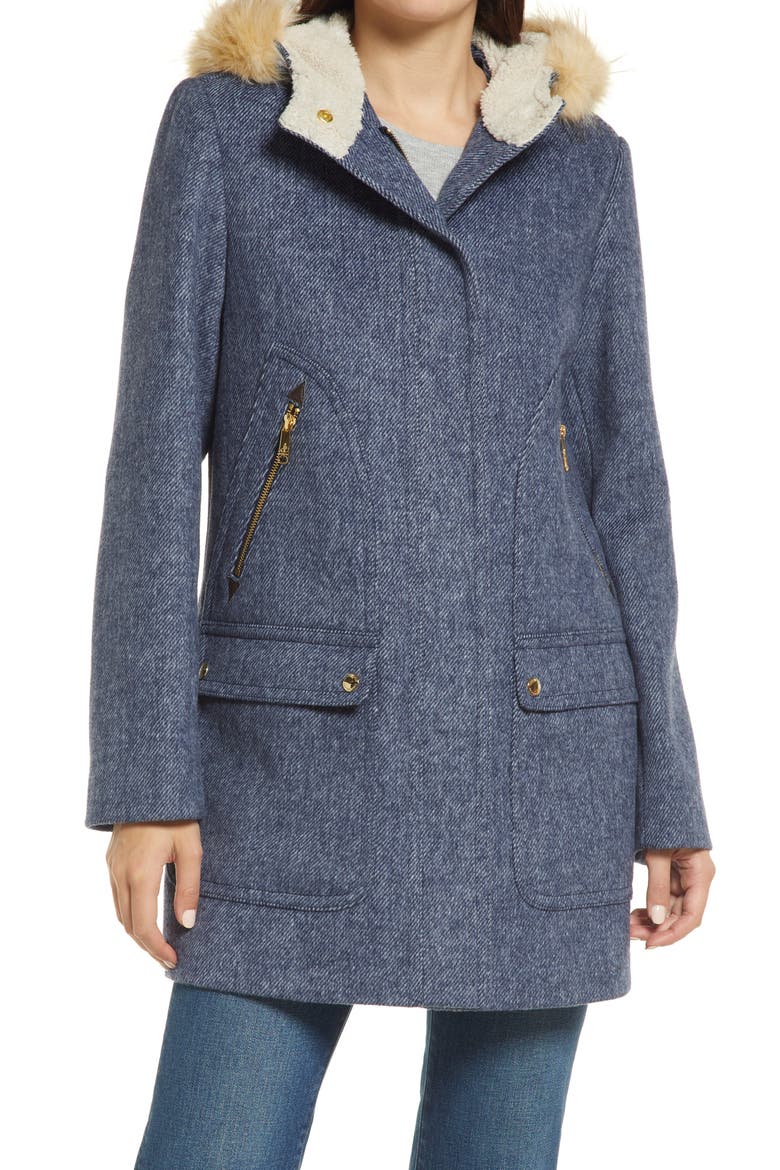 Hooded Duffle Coat, Alternate, color, NAVY