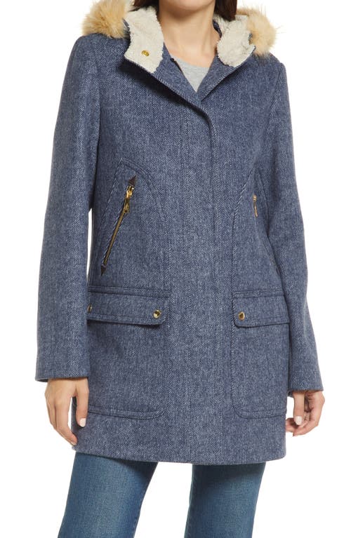 Sam Edelman Hooded Duffle Coat In Blue