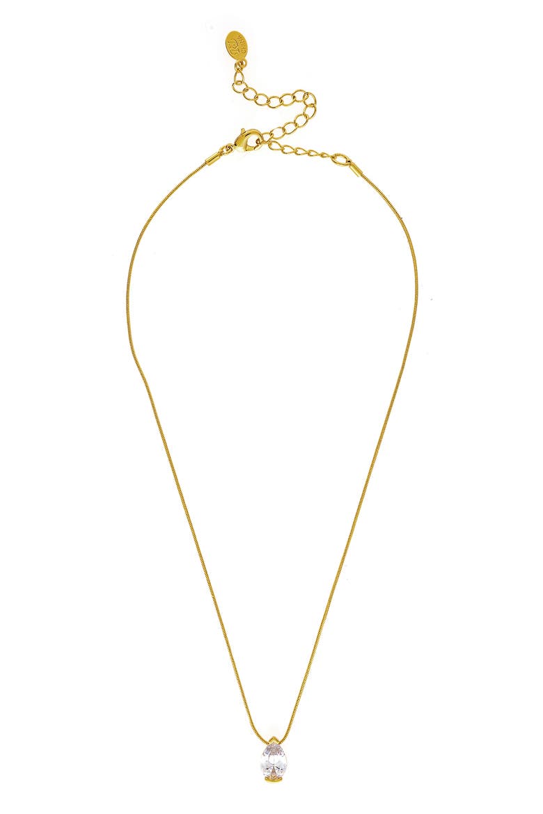 Herringbone Chain Pendant Necklace, Main, color, CUBIC ZIRCONIA