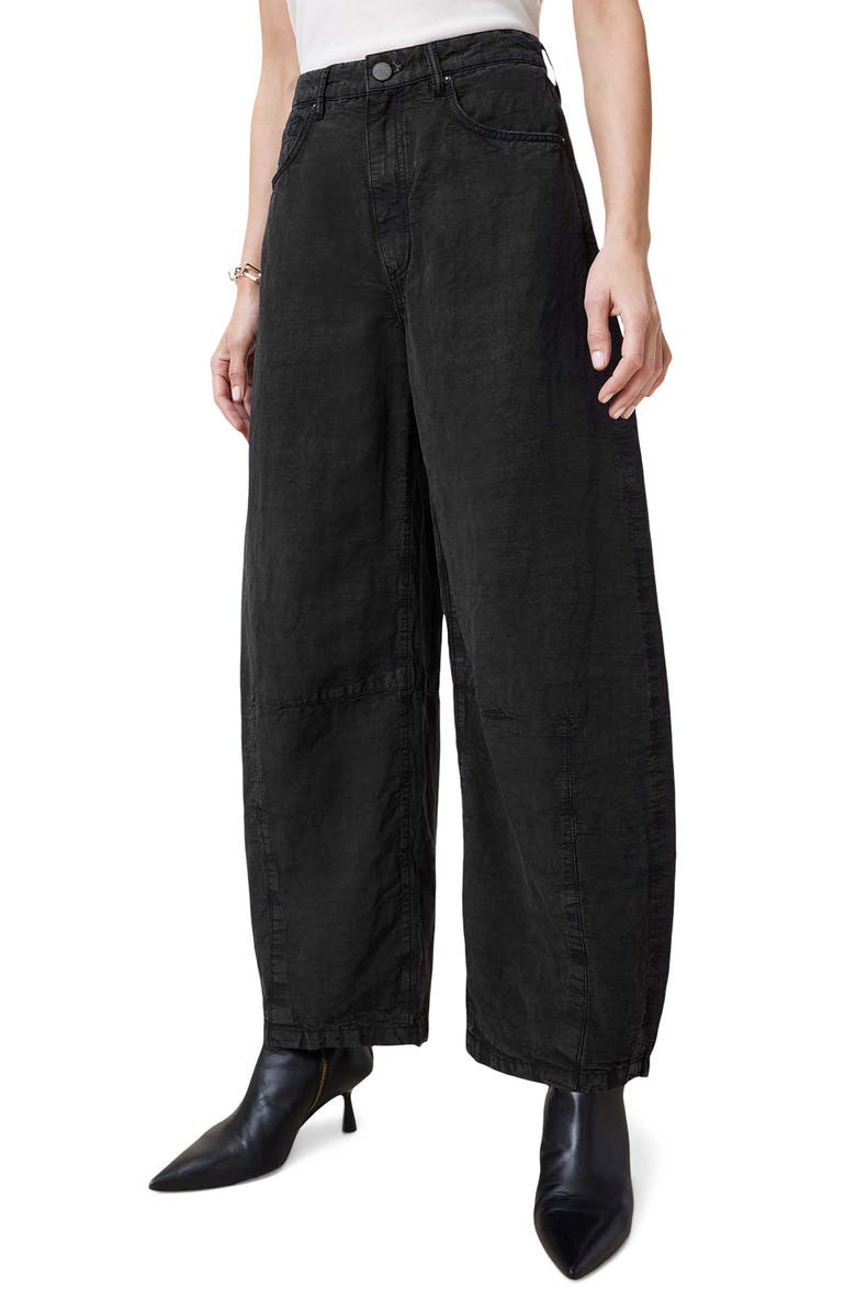AllSaints Jett Barrel Leg Trousers, Alternate, color,