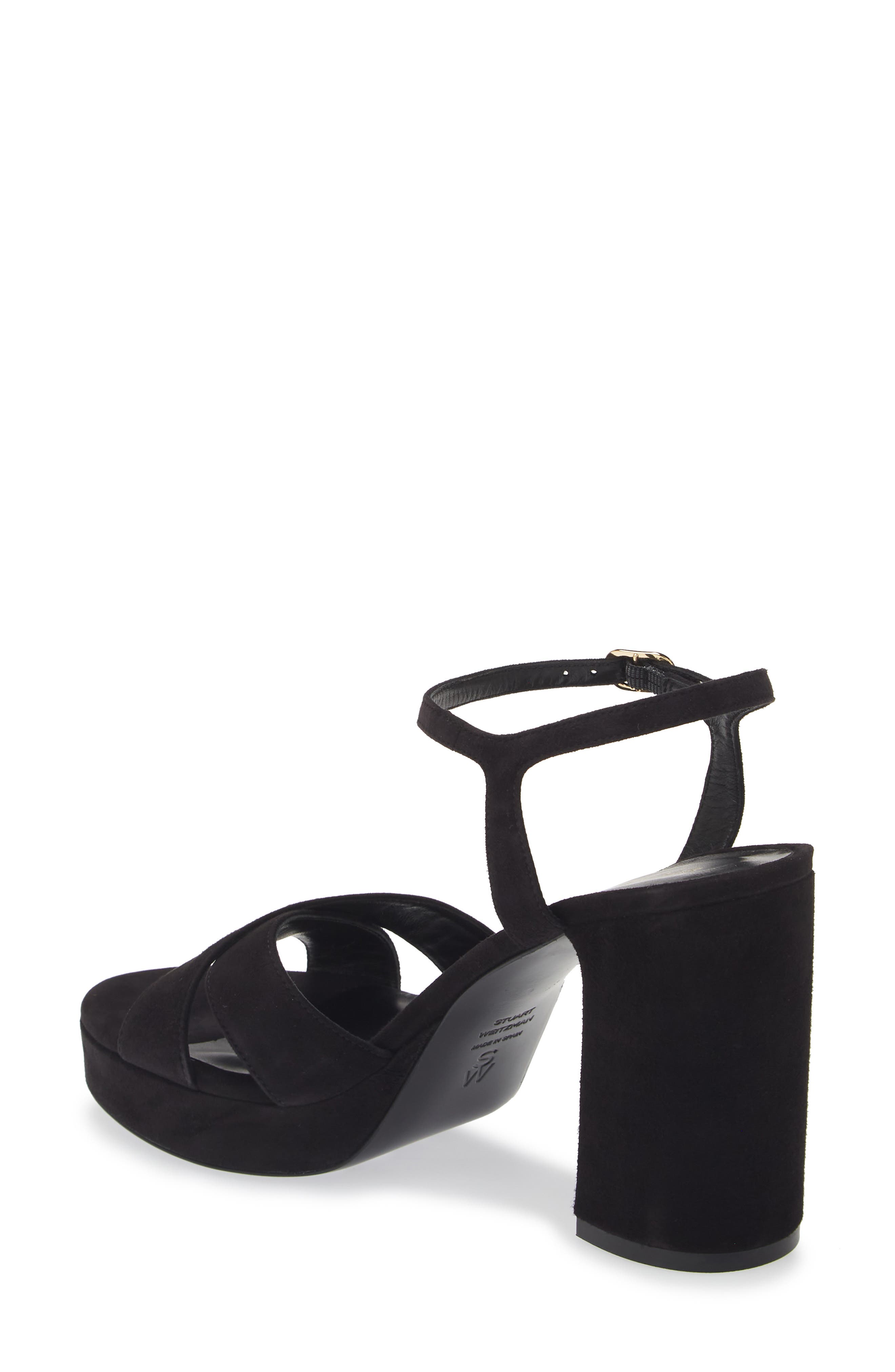 Stuart Weitzman Dayna Platform Sandal, Alternate, color, Black Suede
