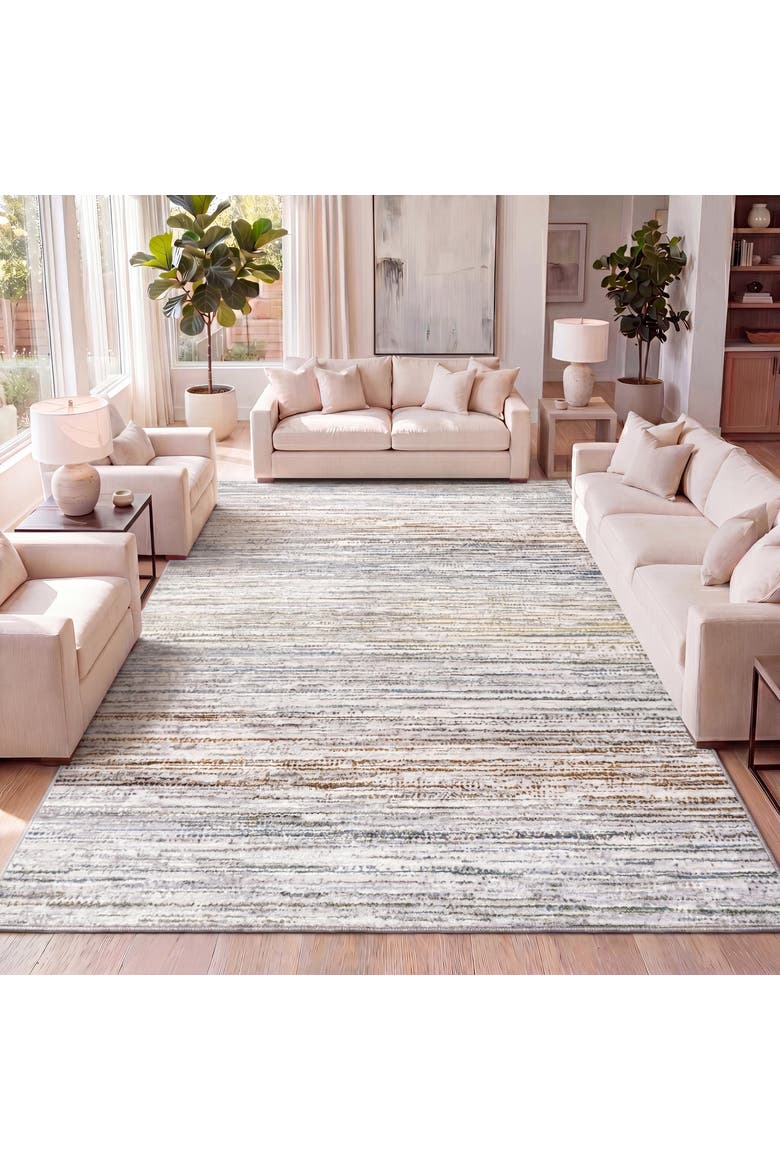 Lotus Modern Persian Floral Area Rug, Alternate, color, Gray/Blue/Orange