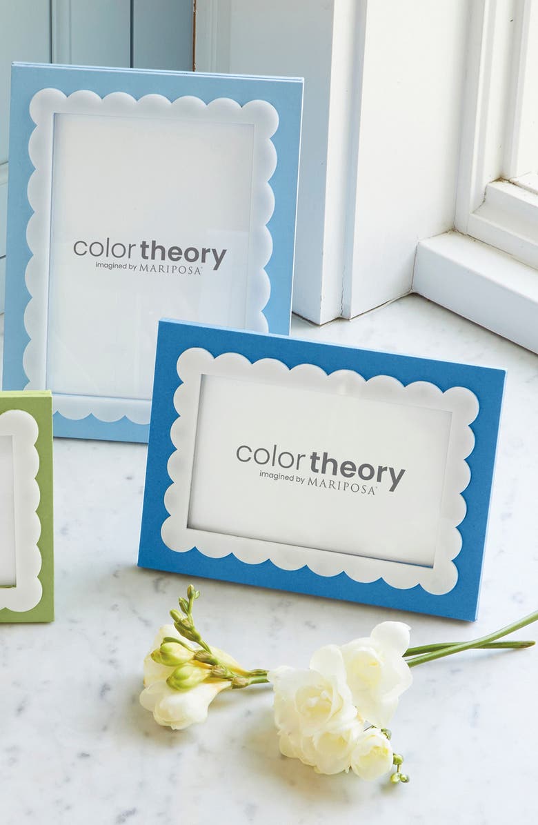Mariposa Blue Scallop 4 x 6-Inch Picture Frame, Alternate, color, Blue