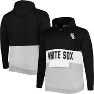 PROFILE Men's Black/White Chicago White Sox Big & Tall Fleece Half-Zip Hoodie